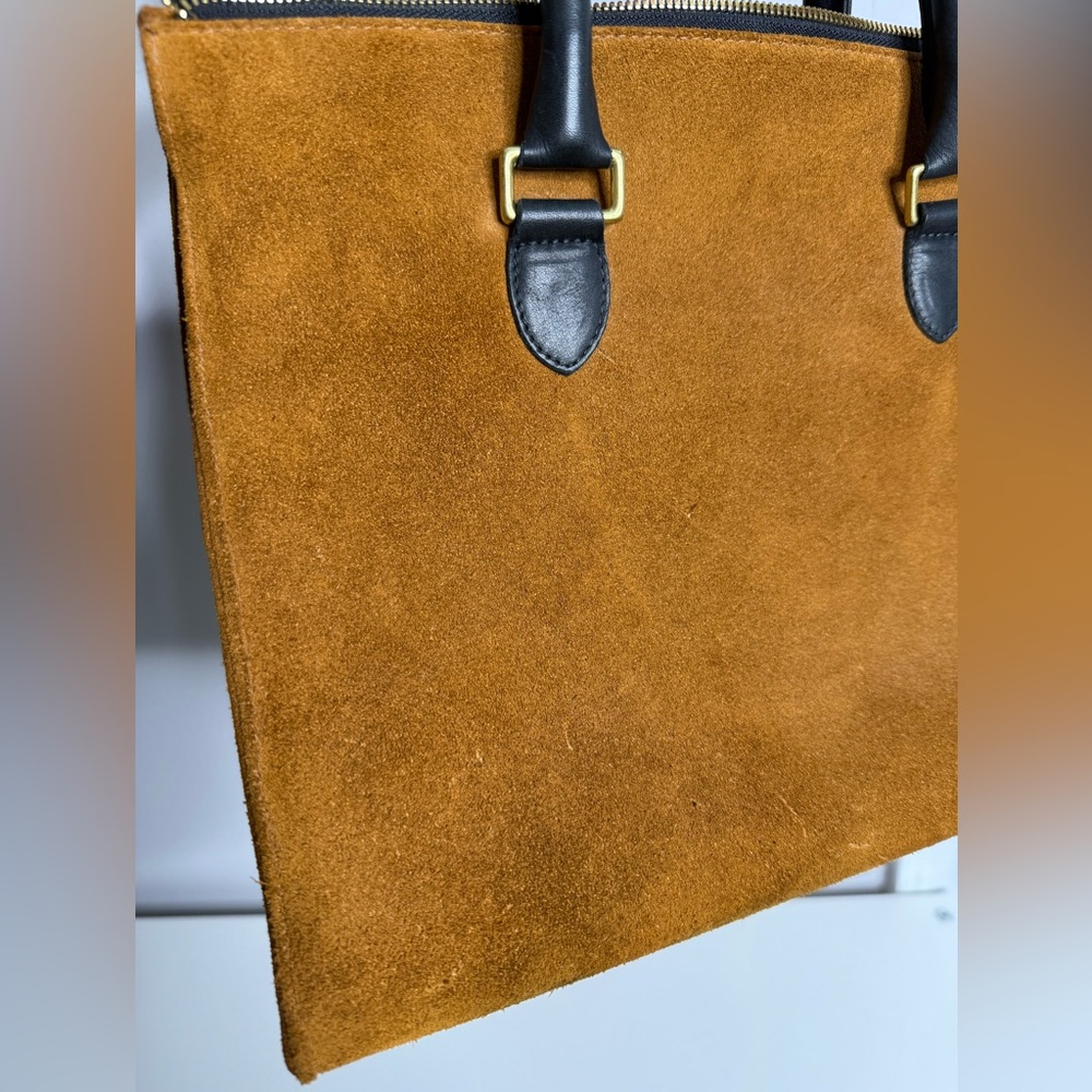 Clare V - Sandrine Tote Bag in Camel suede - Picture 10 of 12